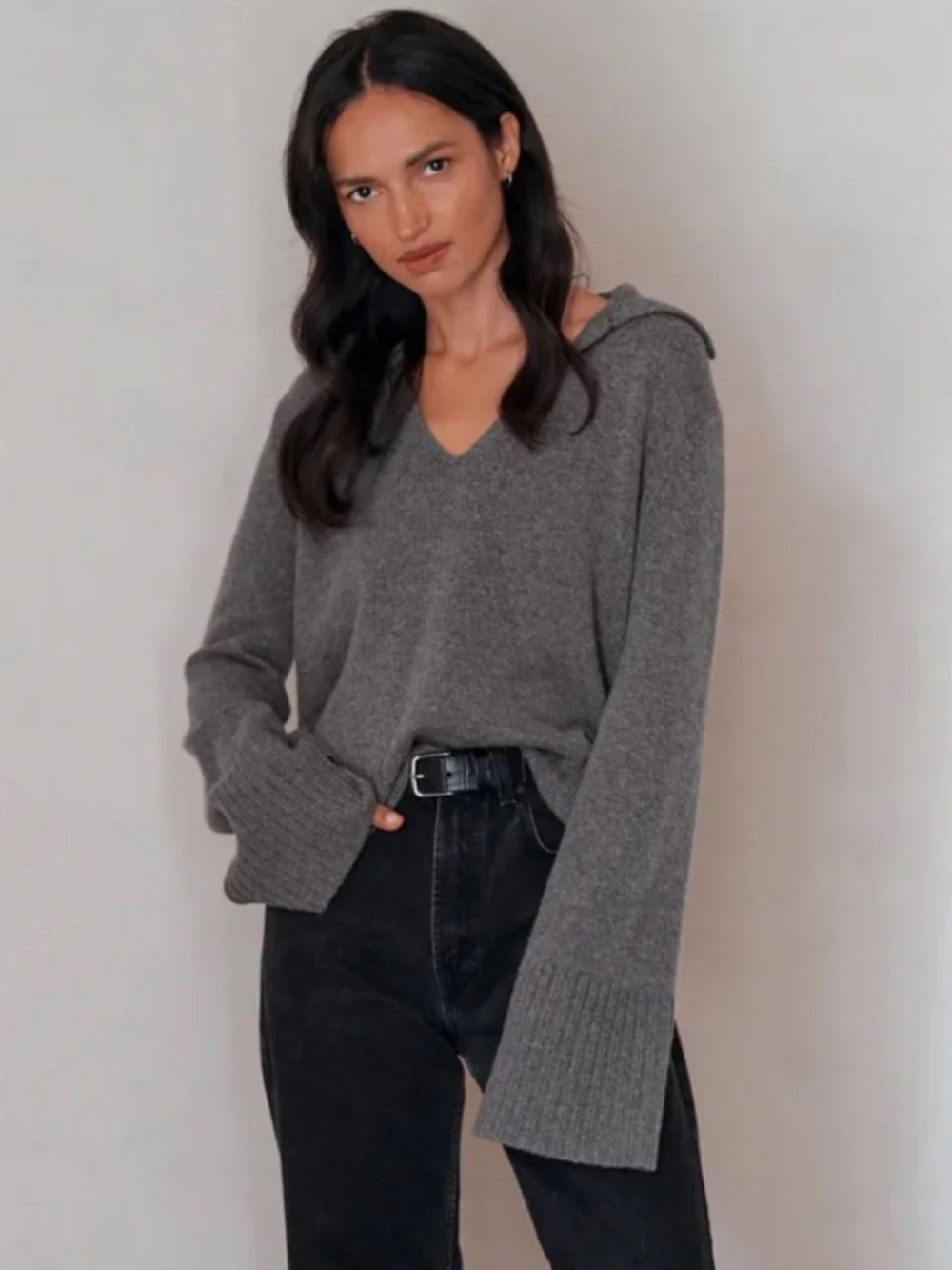 Jenni Kayne Frances cashmere polo sweater small